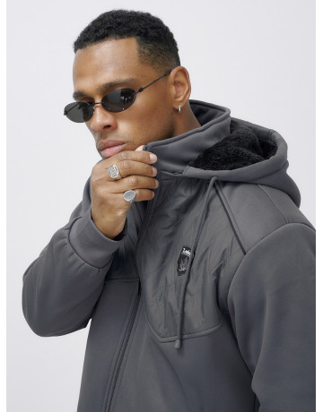 Мужской зимний спортивный костюм с начёсом, серый, для активного отдыха. в Тюмени