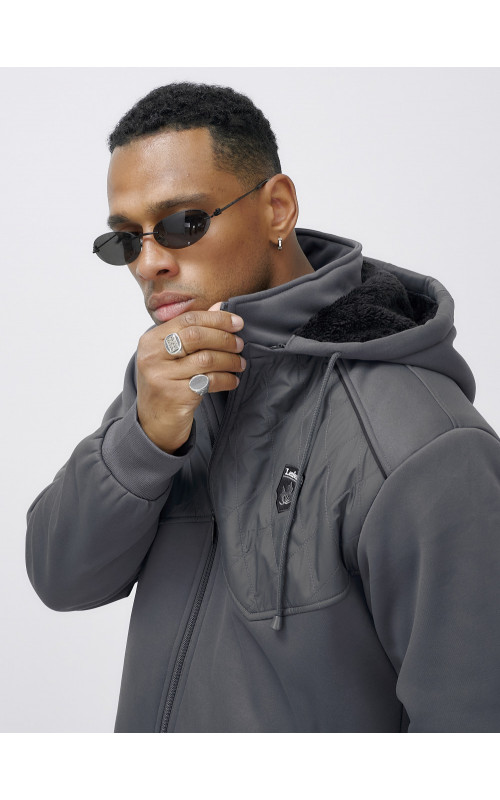 Мужской зимний спортивный костюм с начёсом, серый, для активного отдыха. в Тюмени