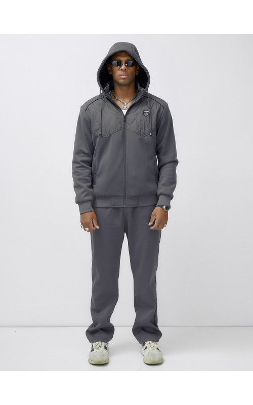 Мужской зимний спортивный костюм с начёсом, серый, для активного отдыха. в Тюмени