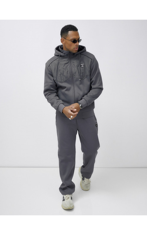 Мужской зимний спортивный костюм с начёсом, серый, для активного отдыха. в Тюмени