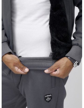 Мужской зимний спортивный костюм с начёсом, серый, для активного отдыха. в Тюмени