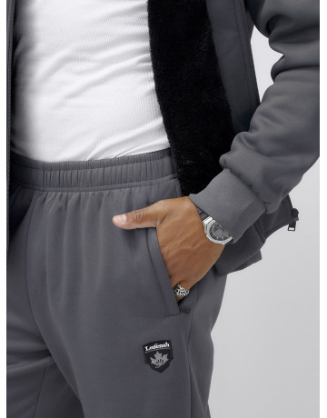 Мужской зимний спортивный костюм с начёсом, серый, для активного отдыха. в Тюмени