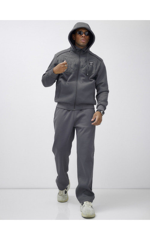 Мужской зимний спортивный костюм с начёсом, серый, для активного отдыха. в Тюмени