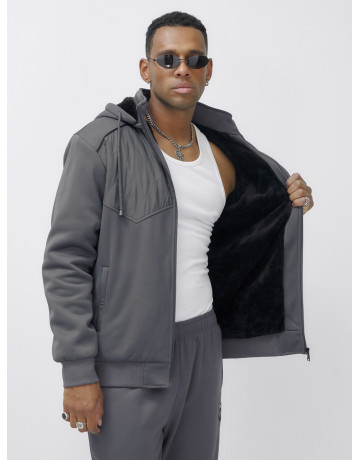 Мужской зимний спортивный костюм с начёсом, серый, для активного отдыха. в Тюмени