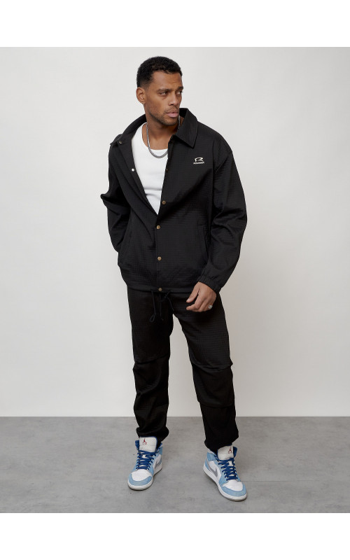 Мужской спортивный костюм для занятий спортом, чёрный, модный. в Тюмени