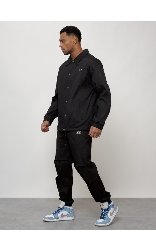 Мужской спортивный костюм для занятий спортом, чёрный, модный. в Тюмени