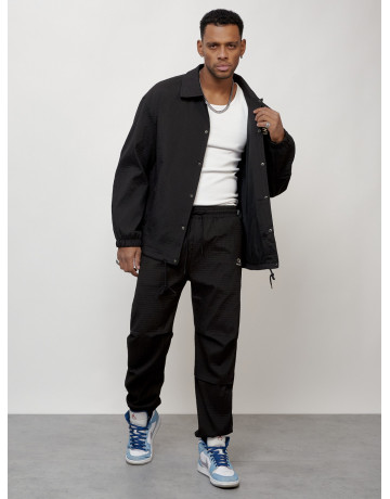 Мужской спортивный костюм для занятий спортом, чёрный, модный. в Тюмени