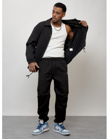 Мужской спортивный костюм для занятий спортом, чёрный, модный. в Тюмени