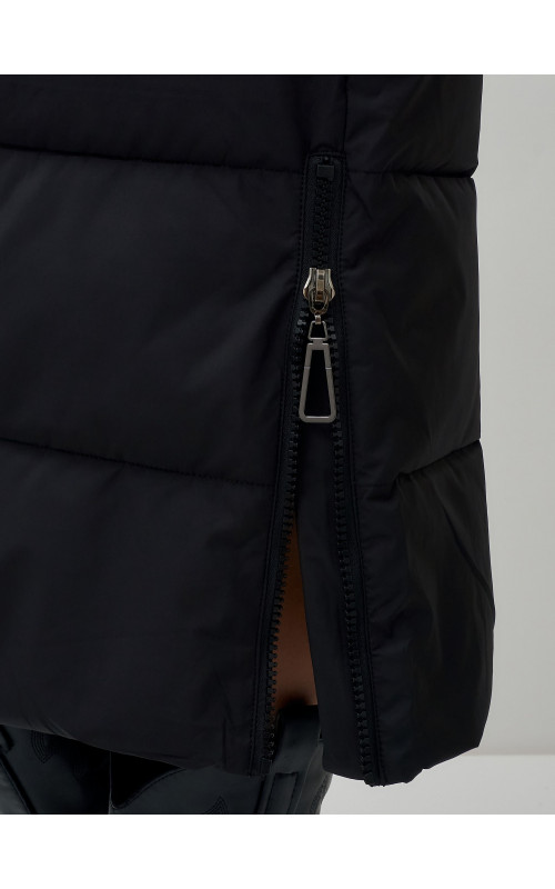 Длинный зимний пуховик с капюшоном для женщин