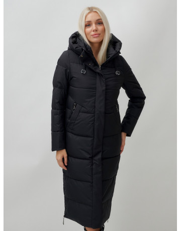 Длинный зимний пуховик с капюшоном для женщин