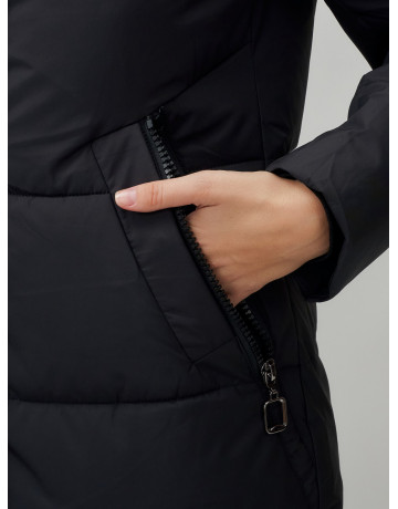 Длинный зимний пуховик с капюшоном для женщин