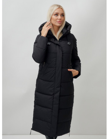 Длинный зимний пуховик с капюшоном для женщин