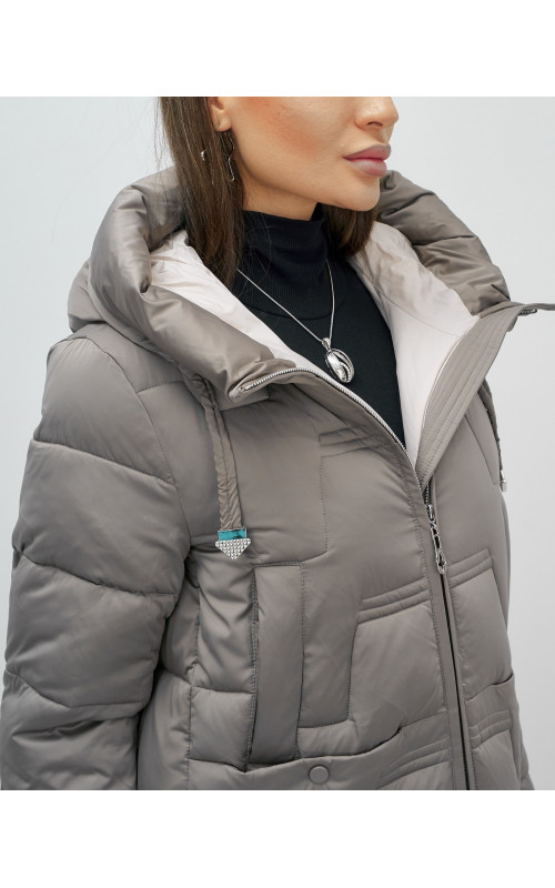 Длинный зимний пуховик для женщин