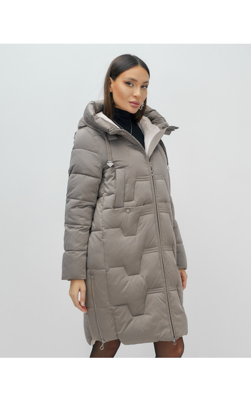 Длинный зимний пуховик для женщин
