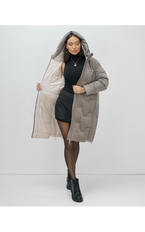 Длинный зимний пуховик для женщин