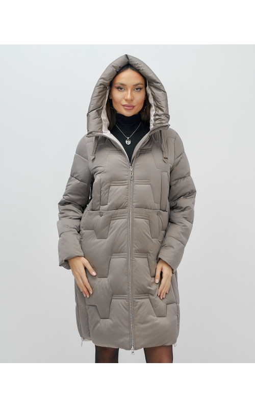 Длинный зимний пуховик для женщин