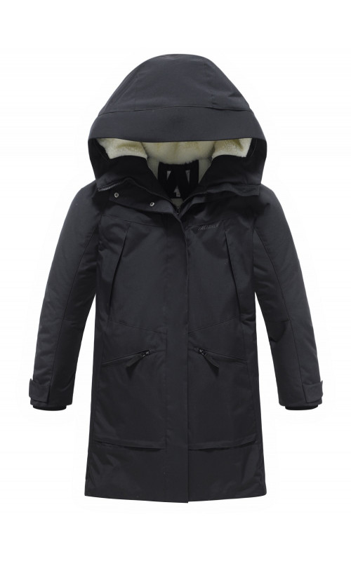 Женская зимняя парка с капюшоном, чёрная, для женщин. в Тюмени