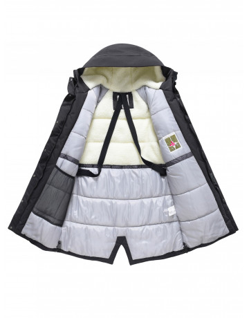 Женская зимняя парка с капюшоном, чёрная, для женщин. в Тюмени