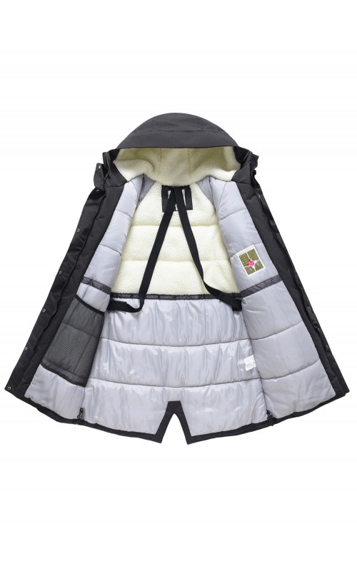 Женская зимняя парка с капюшоном, чёрная, для женщин. в Тюмени