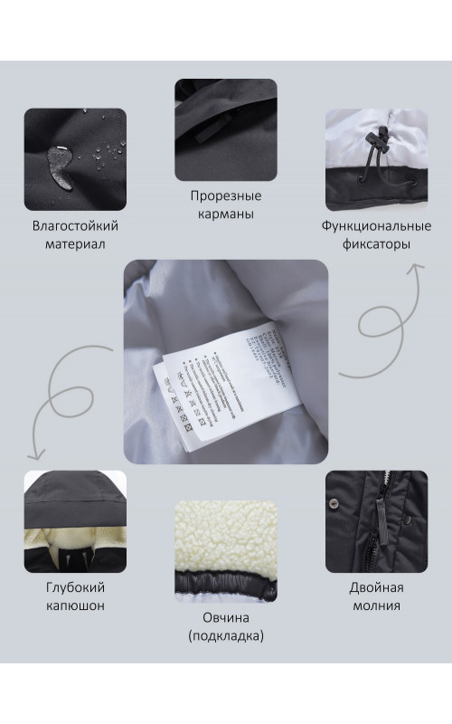 Женская зимняя парка с капюшоном, чёрная, для женщин. в Тюмени