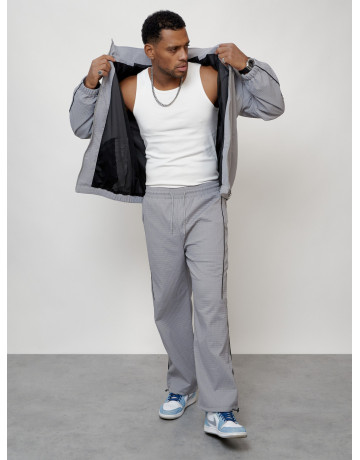 Мужской спортивный костюм для занятий спортом, серый, модный. в Тюмени