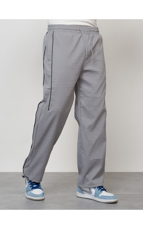 Мужской спортивный костюм для занятий спортом, серый, модный. в Тюмени