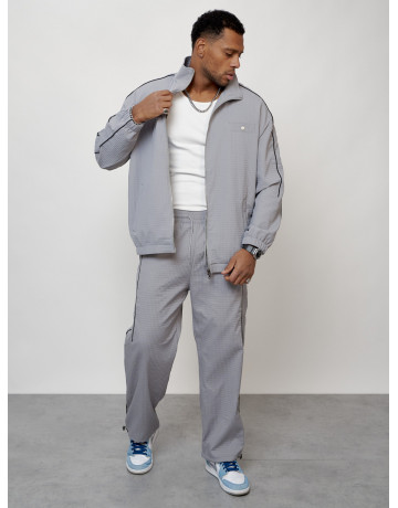Мужской спортивный костюм для занятий спортом, серый, модный. в Тюмени