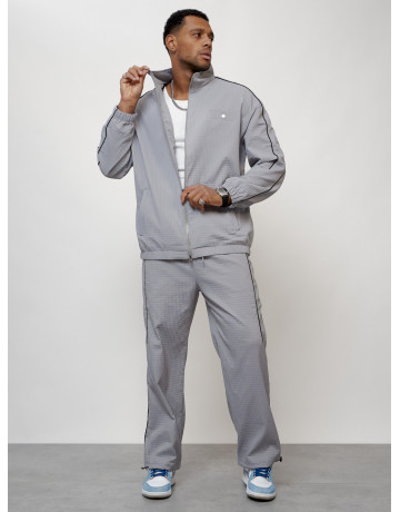 Мужской спортивный костюм для занятий спортом, серый, модный. в Тюмени