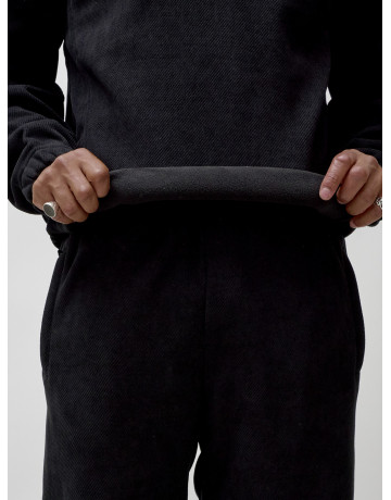 Мужской демисезонный спортивный костюм на флисе, чёрный, для спорта. в Тюмени