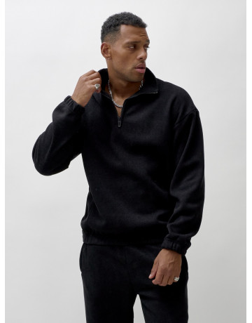 Мужской демисезонный спортивный костюм на флисе, чёрный, для спорта. в Тюмени