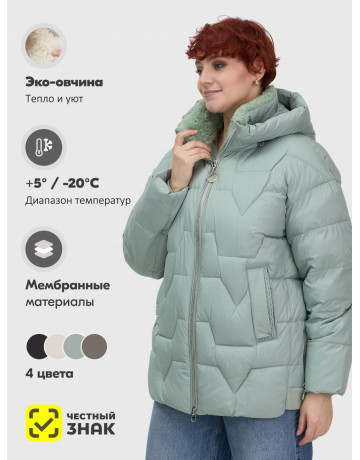 Женский пуховик с эко-овчиной: тепло и стиль зима 2025