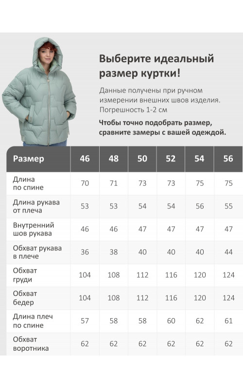 Женский зимний пуховик с эко-овчины, стильный зелёный. в Тюмени