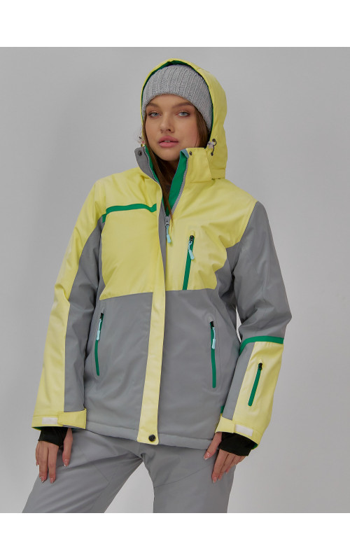 Женская горнолыжная куртка с ярким принтом: стиль и тепло