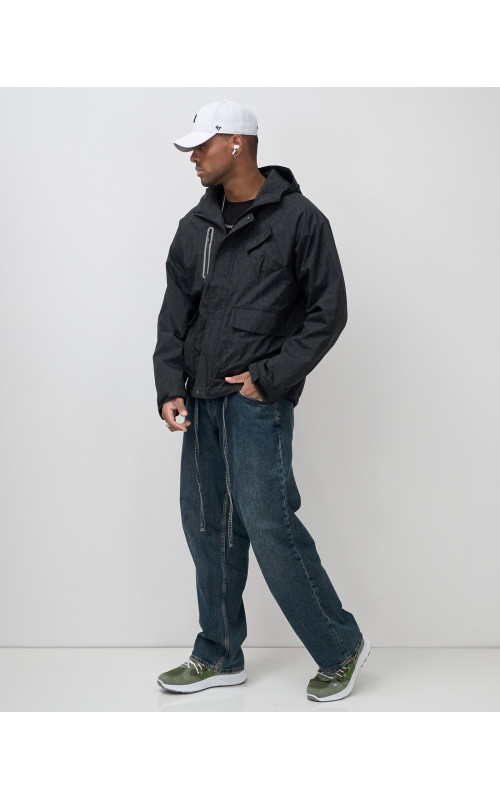 Мужская спортивная куртка для весны и осени, чёрная, для активного отдыха в Тюмени