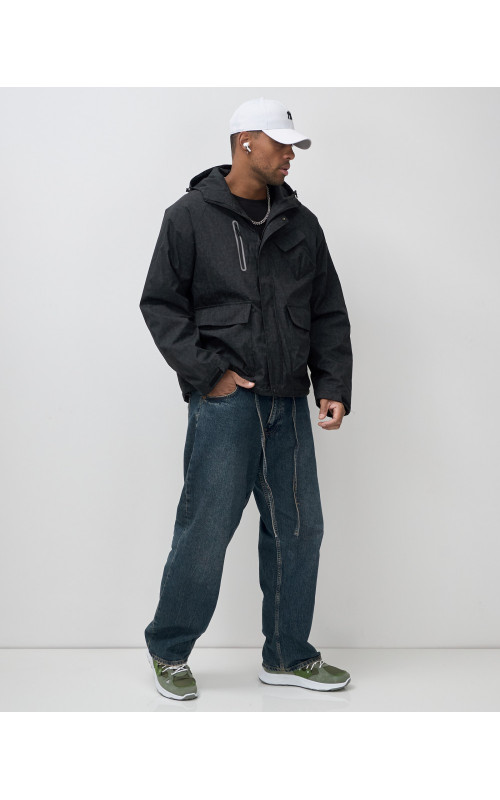Мужская спортивная куртка для весны и осени, чёрная, для активного отдыха в Тюмени