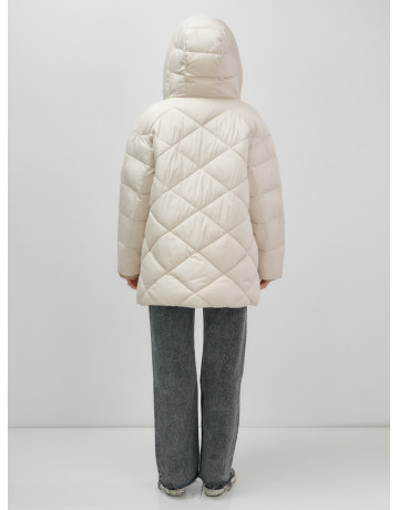 Утеплённый пуховик для женщин большого размера с капюшоном