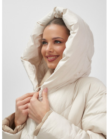 Утеплённый пуховик для женщин большого размера с капюшоном