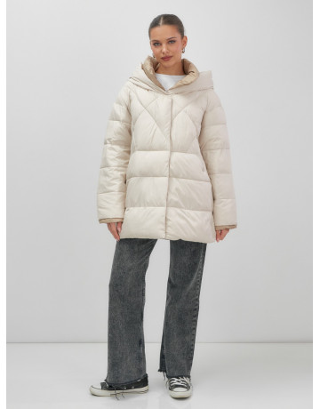 Утеплённый пуховик для женщин большого размера с капюшоном