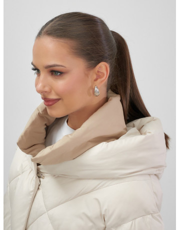 Утеплённый пуховик для женщин большого размера с капюшоном