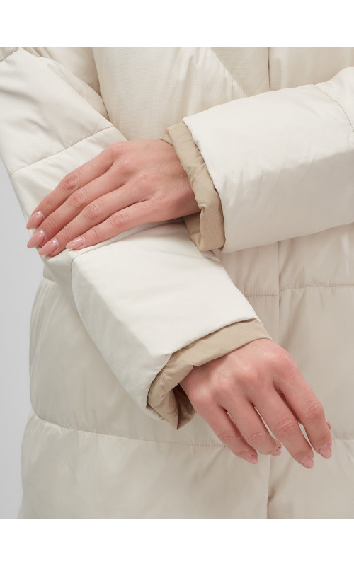 Утеплённый пуховик для женщин большого размера с капюшоном