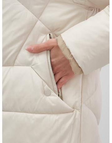 Утеплённый пуховик для женщин большого размера с капюшоном