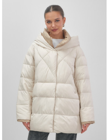 Утеплённый пуховик для женщин большого размера с капюшоном