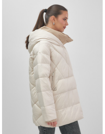 Утеплённый пуховик для женщин большого размера с капюшоном