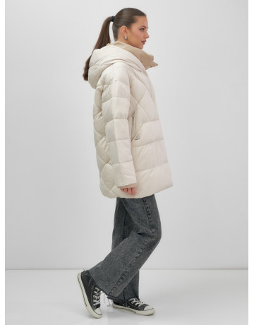 Утеплённый пуховик для женщин большого размера с капюшоном