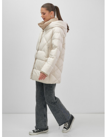 Утеплённый пуховик для женщин большого размера с капюшоном