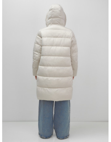 Длинный зимний пуховик для женщин с капюшоном.