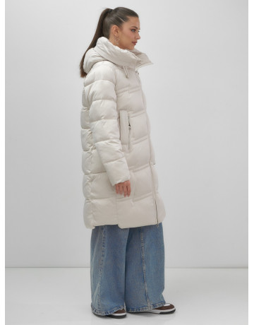 Длинный зимний пуховик для женщин с капюшоном.