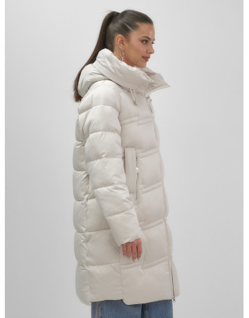 Длинный зимний пуховик для женщин с капюшоном.