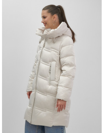 Длинный зимний пуховик для женщин с капюшоном.