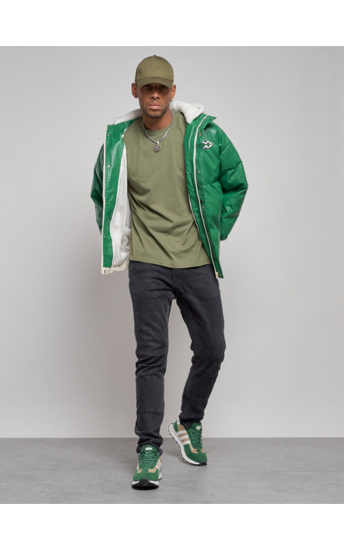 Мужская зимняя куртка с капюшоном из экокожи для активного отдыха